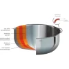 Lot 3 poêles sautoir tout inox Castel'Pro 20, 24 et 28 cm Cristel