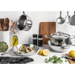 Lot 2 poêles tout inox Affinity 24 et 28 cm De Buyer
