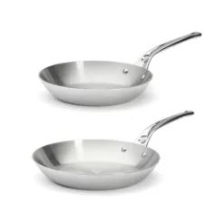 Lot 2 poêles tout inox Affinity 24 et 28 cm De Buyer