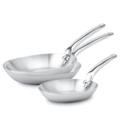 Lot 3 poêles tout inox Alchimy 20, 24 et 28 cm De Buyer