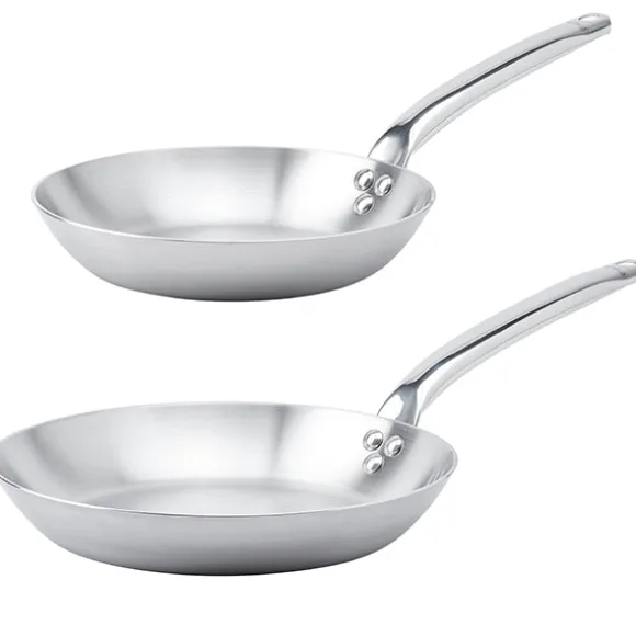 Lot 2 poêles tout inox Alchimy 24 et 28 cm De Buyer