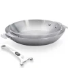 Lot 2 poêles tout inox Alchimy Loqy 24 et 28 cm et manche amovible De Buyer