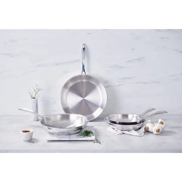 Lot 2 poêles tout inox Chef 24 et 28 cm Beka