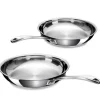 Lot 2 poêles tout inox Chef 20 et 26 cm Beka