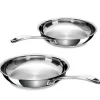 Lot 4 poêles tout inox Chef 20, 24, 28 et 30 cm Beka