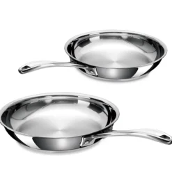 Lot 4 poêles tout inox Chef 20, 24, 28 et 30 cm Beka
