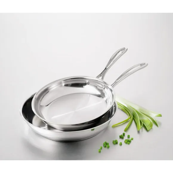 Lot 4 poêles tout inox Chef 20, 24, 28 et 30 cm Beka