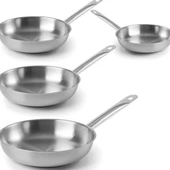 Lot 4 poêles tout inox Chef 20, 24, 28 et 32 cm Lacor