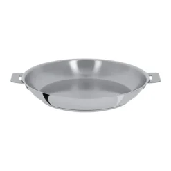 Lot 3 poêles tout inox Mutine 20, 24 et 28 cm et manche amovible Cristel