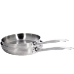 Lot 2 poêles tout inox Prim'Appety 24 et 28 cm De Buyer