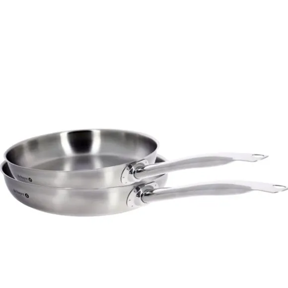 Lot 2 poêles tout inox Prim'Appety 24 et 28 cm De Buyer