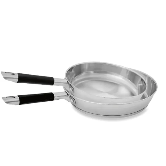 Lot 2 poêles tout inox Rapid Cook 24 et 28 cm Mathon