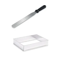 Lot rectangle à gâteau extensible et spatule à gâteaux Mathon