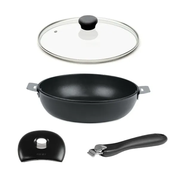 Lot sauteuse Cookway 28cm avec poignée, anse et couvercle Cristel