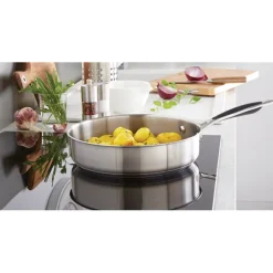 Lot 2 sauteuses tout inox Excell’Inox 24 cm avec poignée et 28 cm avec contre-poignée Mathon
