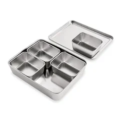 Lot 2 sets de 5 bacs de préparation culinaire en inox Mathon