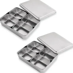 Lot 2 sets de 5 bacs de préparation culinaire en inox Mathon