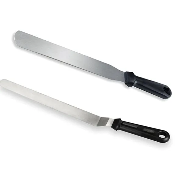 Lot Spatule longue coudée 30 cm + Spatule à gâteaux lame plate 26 cm