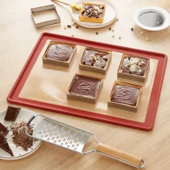 Lot 2 tapis plaque de cuisson en silicone et fibre de verre structure acier 39,7 x 29,5 cm Mathon