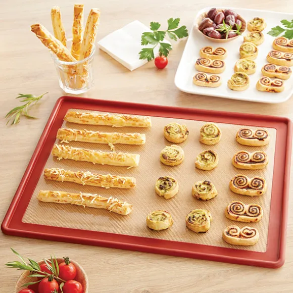 Lot tapis plaque de cuisson 39,7 x 29,5 cm et 2 bols pâtissiers inox 20 et 24 cm Mathon