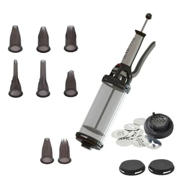 Lot tube piston à pression et coffret douilles tritan à garnir De Buyer