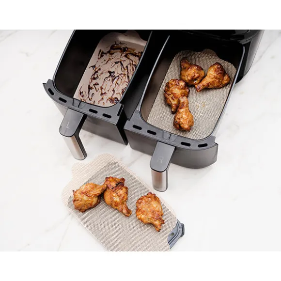 Lot 4 x 2 feuilles de cuisson rectangulaires pour friteuse à air chaud NoStik