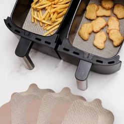 Lot 4 x 2 feuilles de cuisson rectangulaires pour friteuse à air chaud NoStik