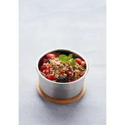 Lunch box ronde en inox 600 ml et couvercle en bambou Point Virgule