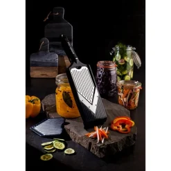 Mandoline en V réglable avec lame à julienne Microplane