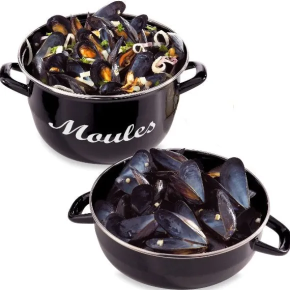 Marmite à moules acier émaillé 24 cm 5 L Baumalu