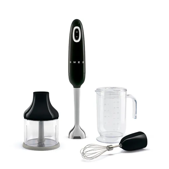 Mixeur plongeant avec accessoires 700 W HBF03BLEU noir Smeg
