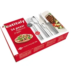 Ménagère Eatitaly inox 24 pièces avec couteau à steak Inoxriv