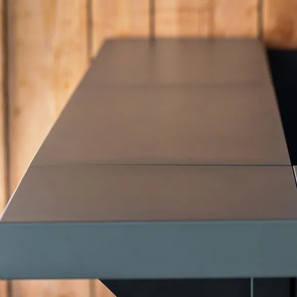 Modulo comptoir d'angle avec plateau et cornière gris cargo ENO