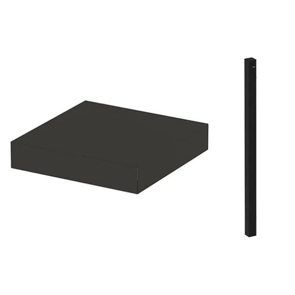 Modulo comptoir d'angle avec plateau et cornière gris cargo ENO