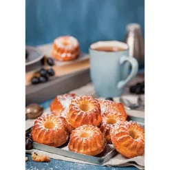 Moule en acier revêtement anti-adhérent 12 mini kouglofs Patisse