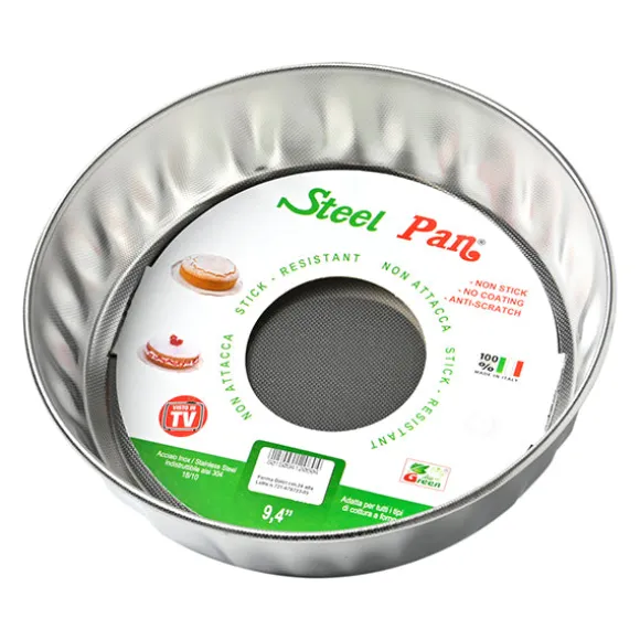 Moule à manqué inox bord haut 24 cm Steel Pan