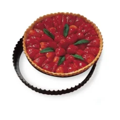 Moule à tarte amovible acier revêtu bords cannelés 24,5 cm Mathon