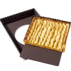 Moule à tarte amovible rectangle acier revêtu antiadhérent bords cannelés 30 cm Mathon
