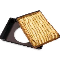 Moule à tarte amovible rectangle acier revêtu antiadhérent bords cannelés 30 cm Mathon