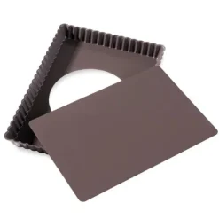 Moule à tarte amovible rectangle acier revêtu antiadhérent bords cannelés 30 cm Mathon