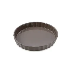 Moule à tarte en céramique 24 cm gris taupe Mathon