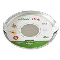 Moule à tarte inox bord droit 28 cm Steel Pan