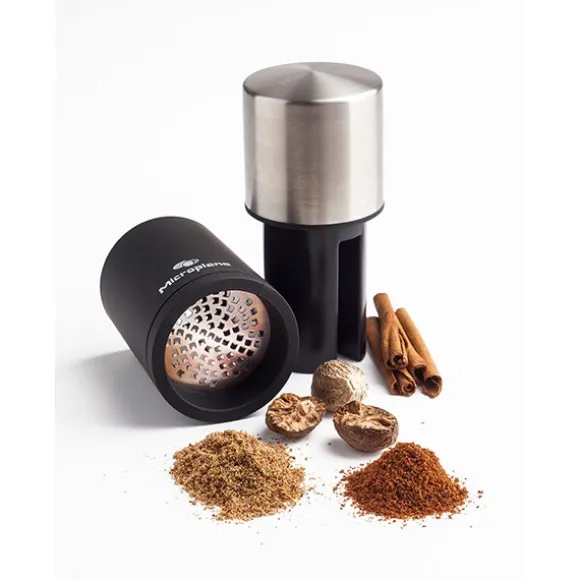 Moulin à épice 2-en-1 noir et inox Microplane
