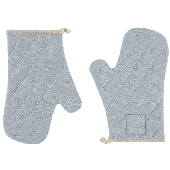 Paire de gants de cuisine en coton recyclé bleu ciel Witloft