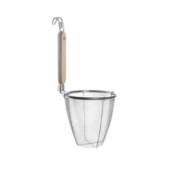 Passoire à mailles fines cuit-pâtes en inox avec poignée bois 13 cm Lacor