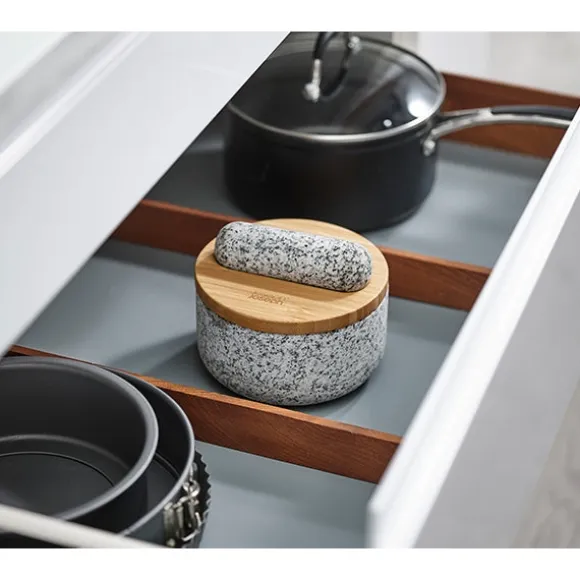 Pilon et mortier en granite avec couvercle en bambou Dash Joseph Joseph