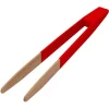 Pince à toast en bambou rouge 24 cm Pebbly