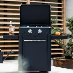Plancha à gaz Combo enosign 65 bleu navy 2 feux ENO