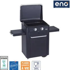 Plancha à gaz Combo enosign 65 bleu navy 2 feux ENO