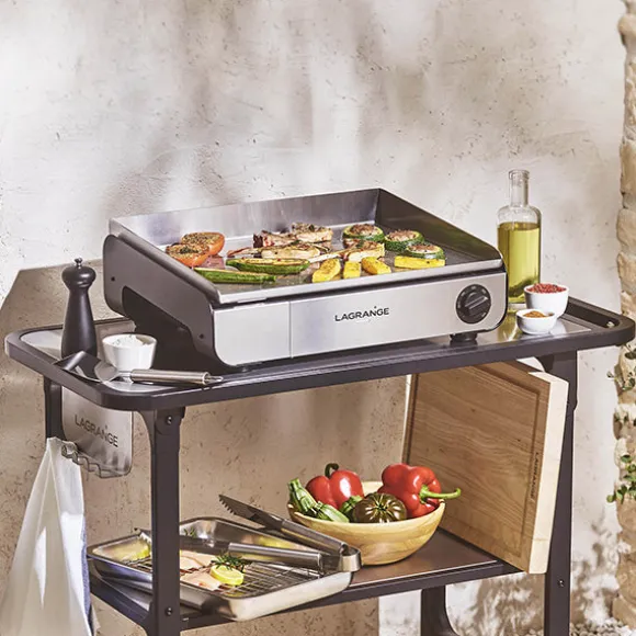 Plancha électrique Pro 50 noire et spatule en inox Lagrange